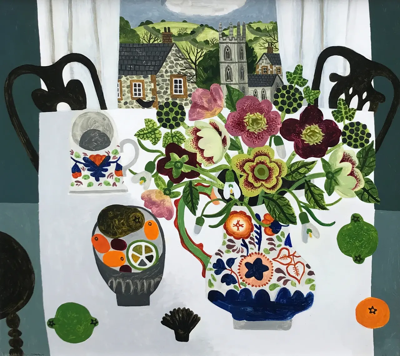 Vanessa Bowman - hellebores in welsh jug